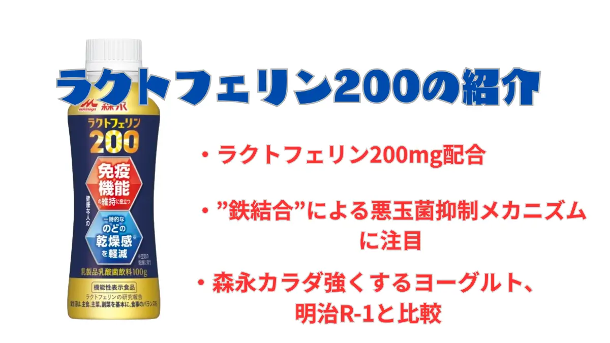 ラクトフェリン200と明治R1を比較